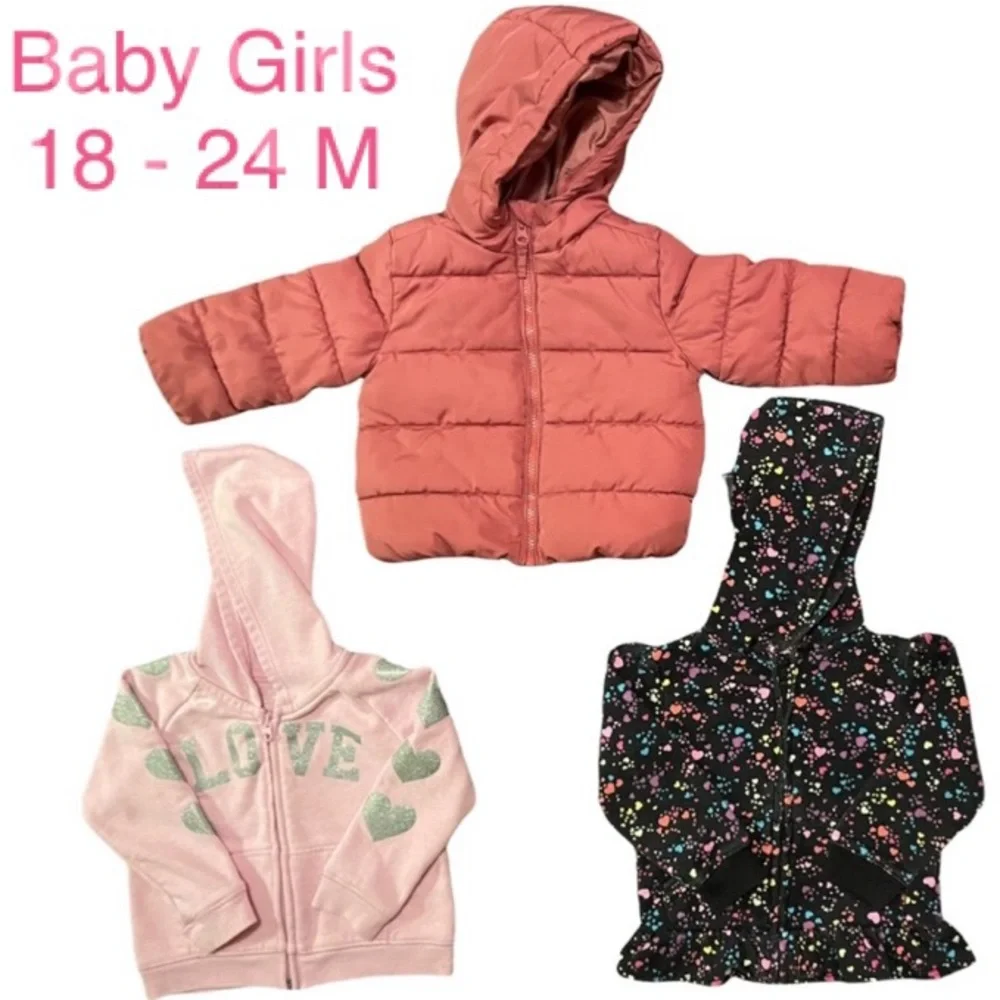 Girls Coat Bundle Lot 3 Pc Set Jacket Girl Size 18-24 Month